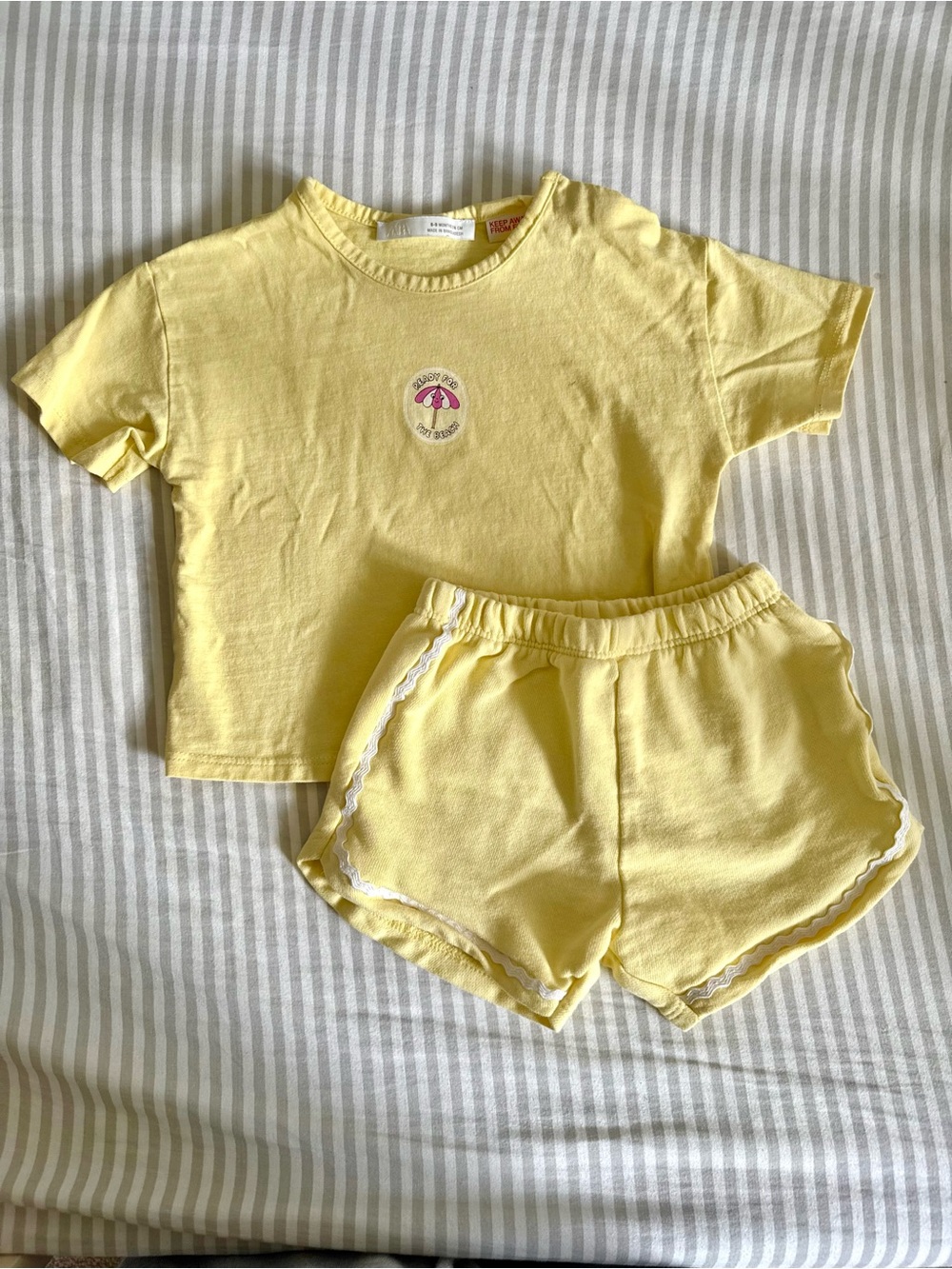 Zara Baby Yellow Matching Set Size 6-9 Months